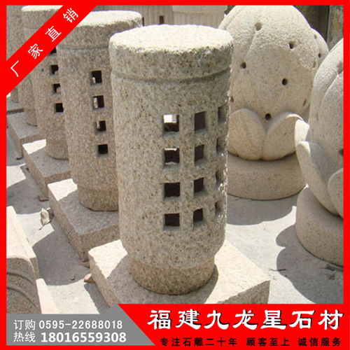 寺廟庭院雕刻石燈批發與公園仿古雕刻石燈廠家
